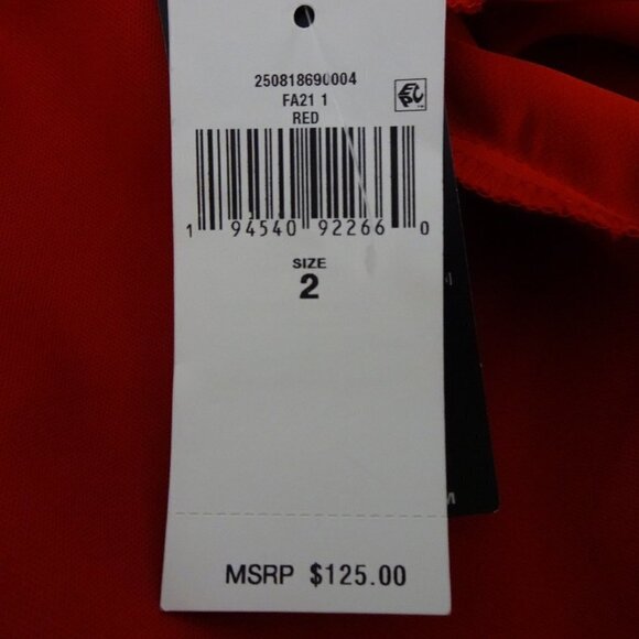 Ralph Lauren Red Cocktail Dress Women’s Size 2 Long Sleeve Surplice Lined - Picture 9 of 11